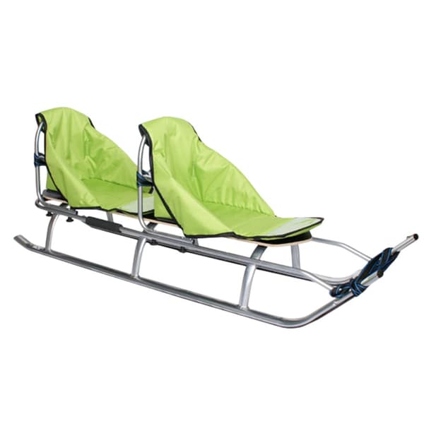 Sleds duo twin tandem stor för barn med ryggstöd solida lätta bälten PL
