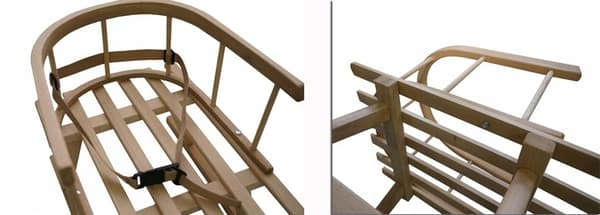 Träpulka med ryggstöd för barn, traditionella, solida, lackerade remmar