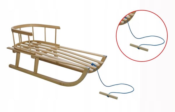 Träpulka med ryggstöd för barn, traditionella, solida, lackerade remmar
