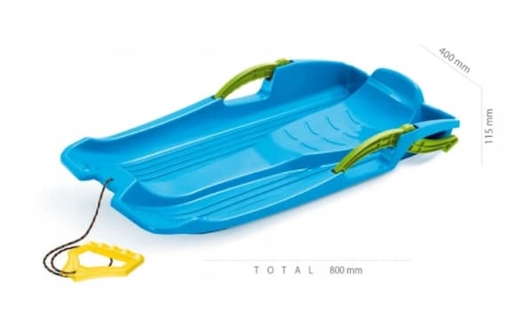 Muovinen liukukelkka kahvoilla Hornet blue