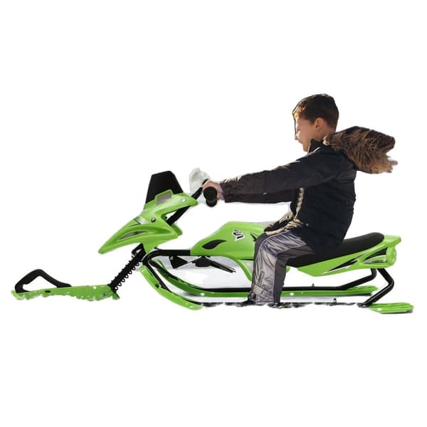 Styrbar Snösläde, Hållbart Material, Justerbart Dämpning, Lämplig för Barn,grön