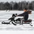 Miniatyrbillede 2 af 2: Styrbar Sneskovl, Holdbart Materiale, Justerbar Pude, Egnet til Børn,sort
