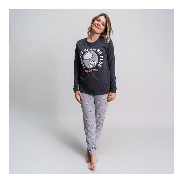Pyjamas Snoopy Grå Kvinna - XS