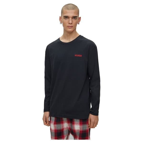Hugo Pyjamas Soft Check Long Set 10253441 Svart L Man