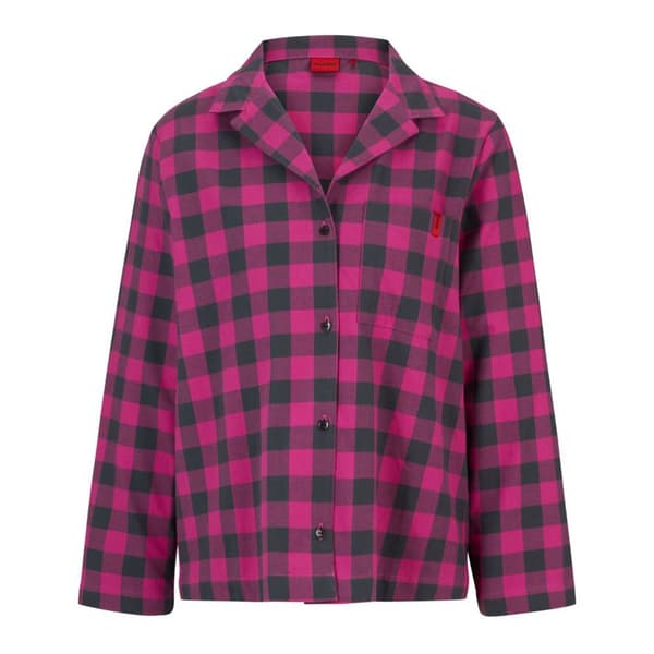 Hugo Flanella Pitkähihainen Pyjama Pinkki L Nainen