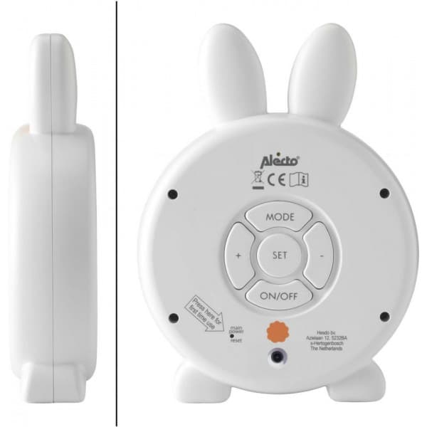 Alecto Baby Bunny -unirytmiä opettava herätyskello, analogi