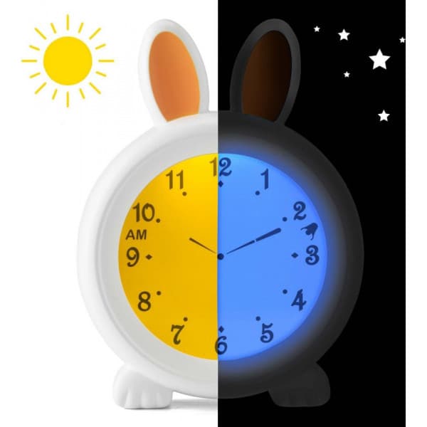 Alecto Baby Bunny -unirytmiä opettava herätyskello, analogi