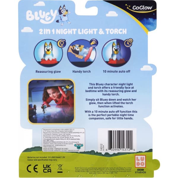 Bluey GoGlow Buddy 2-i-1 nattlampa och ficklampa