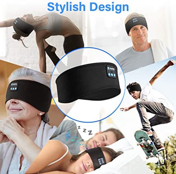 Sleep Headphones – Pandebånd & Øjenmaske med Bluetooth Hovedtelefoner Sort