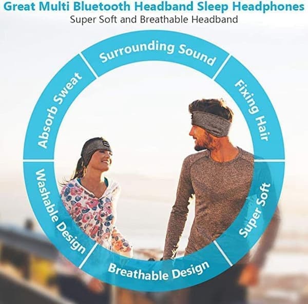 Sovhörlurar – Pannband & Ögonmask med Bluetooth Hörlurar