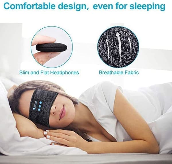 Sovhörlurar – Pannband & Ögonmask med Bluetooth Hörlurar