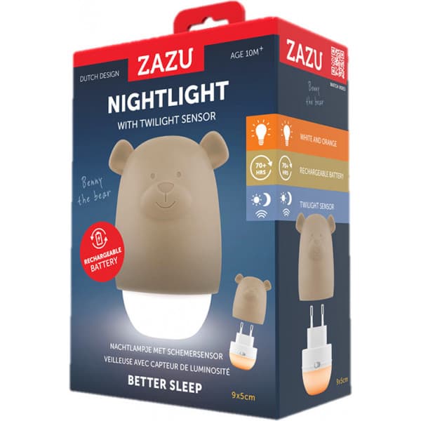 Zazu Benny Björnen nattlampa, brun