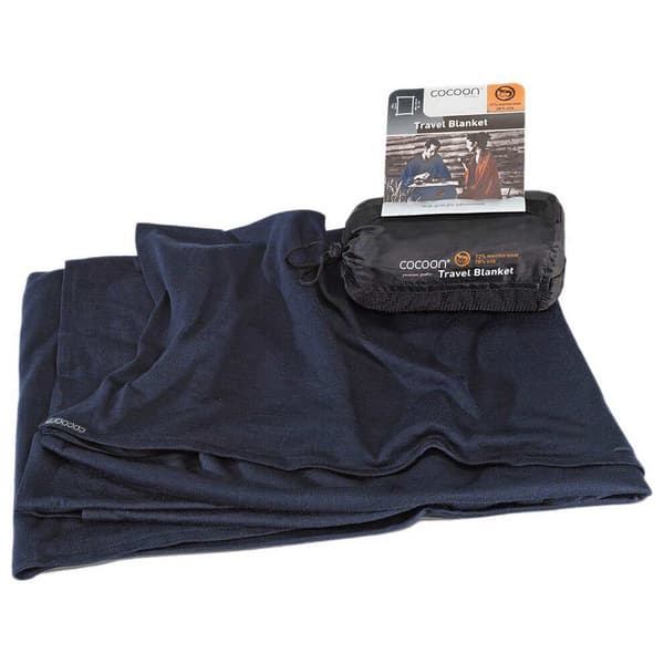 Cocoon Filt Merino Wool-silk Travel Blå 180 x 140 cm