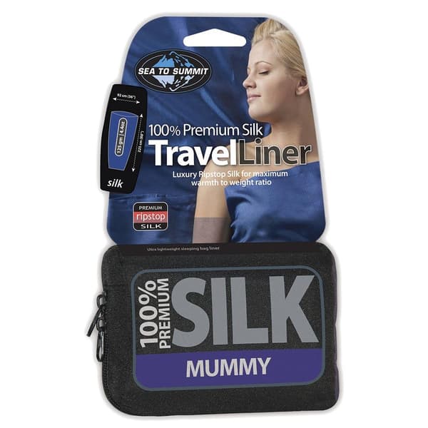 Sea To Summit Premium Siden Liner Traveller Mummy Blå 185 x 92 x 30 cm