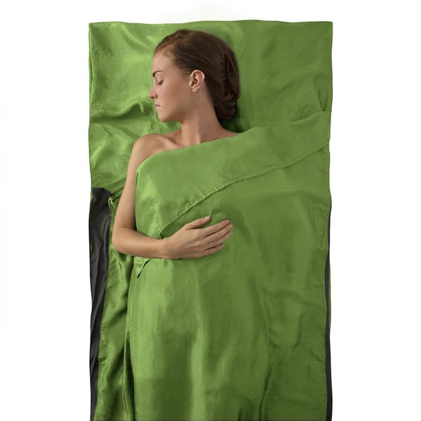 Sea To Summit Silk Traveller Med Kuddfoder Premium Grönt 225 x 92 cm