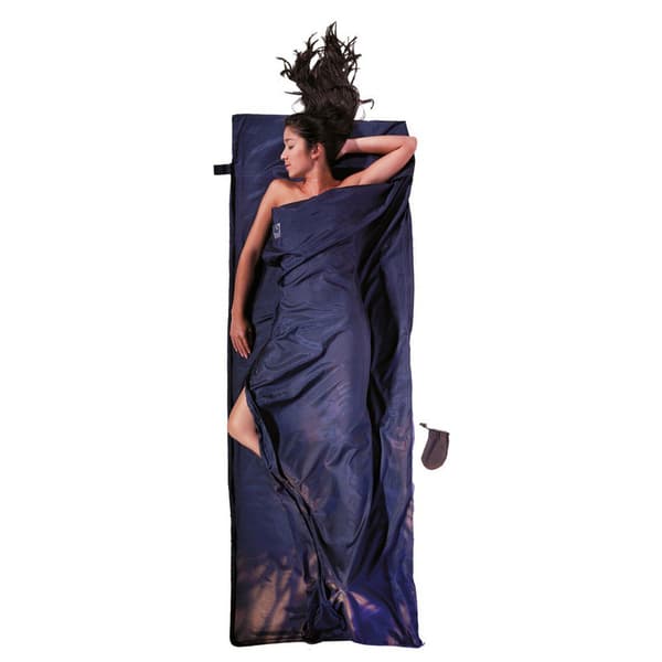 Cocoon Lakana Silk-egypt Travel Sheet Coupler 2-way Sininen 220 x 83 cm