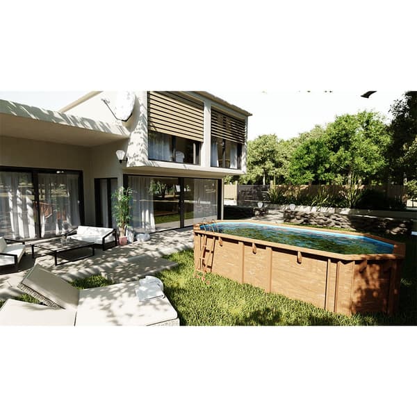 Gre Liner For Oval Avocado Wooden Pool Sininen 608 x 408 x 130 cm