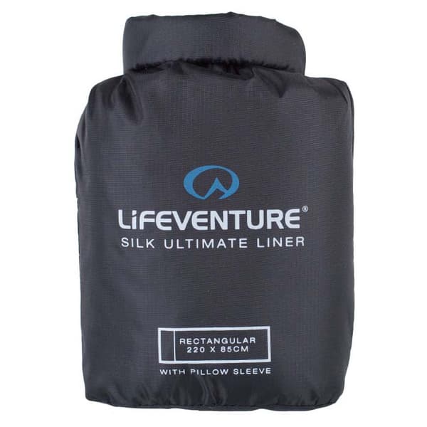 Lifeventure Silke Rektangulær Liner Ultimate Sort 220 x 85 cm