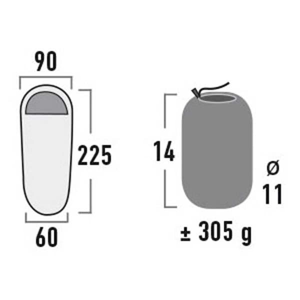 High Peak Liner Sengetøj Cotton Inlet Mummy Enna Blå 225 x 90-60 cm