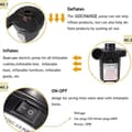Miniatyrbild 3 av 4: GOCHANGE Elektrisk Pump Inflator Madrass Deflator med 3 munstycken för Camping Säng Möbel Bil