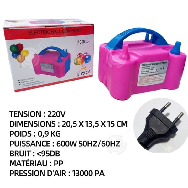 INN elektrisk ballongpump 600w 220v 13000pa elektrisk ballonguppblåsare med dubbla munstycke Bärbar rosa födelsedagsballongpump