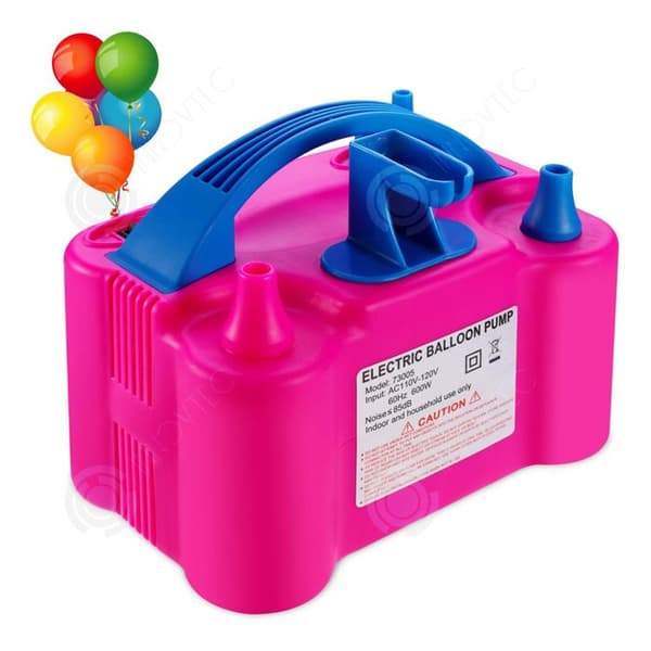 INN elektrisk ballongpump 600w 220v 13000pa elektrisk ballonguppblåsare med dubbla munstycke Bärbar rosa födelsedagsballongpump