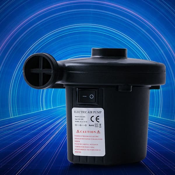 TD® Pump elektrisk elektrisk pump med 3 luftmunstycken för uppblåsning av tömning/camping Luftmadrasser, plaskdamm, gummibåtar