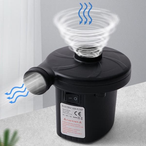 TD® Pump elektrisk elektrisk pump med 3 luftmunstycken för uppblåsning av tömning/camping Luftmadrasser, plaskdamm, gummibåtar