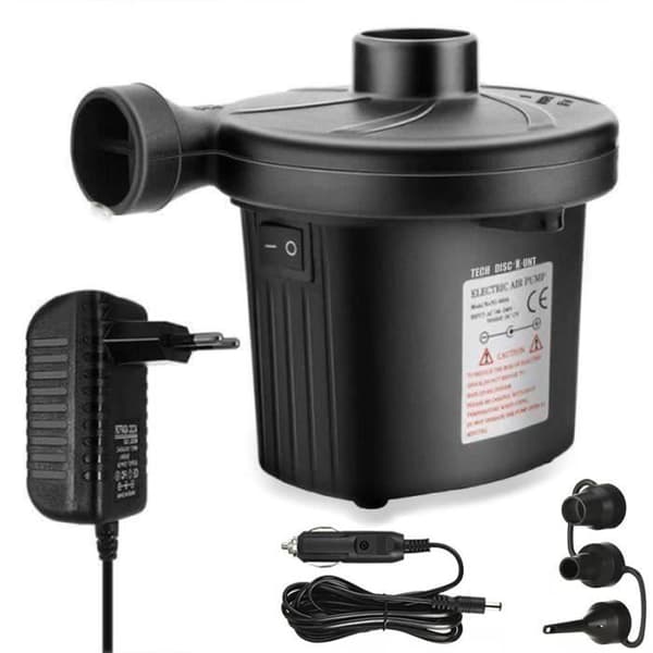 TD® Elektrisk pump Elektrisk pump med 3 luftmunstycken för uppblåsbara campingluftmadrasser, plaskdamm, uppblåsbar
