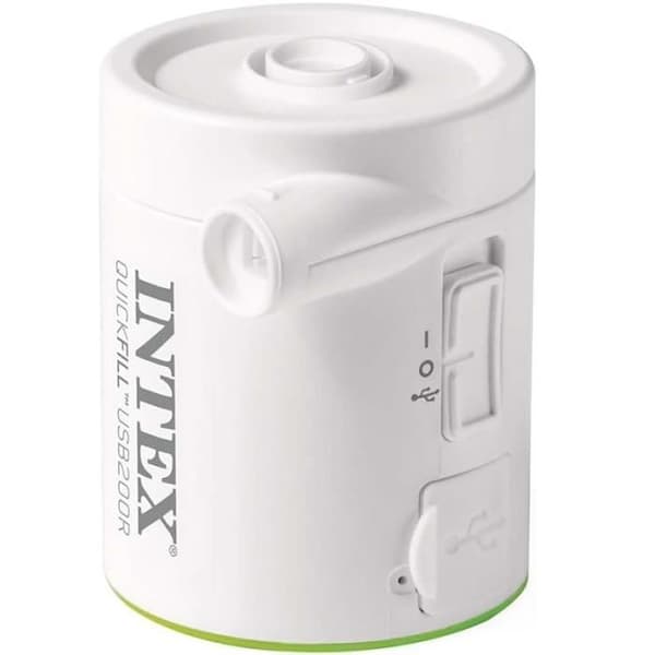 Gonfleur - Intex - 200R - Uppladdningsbar USB - 2 munstycken - Kompakt och lätt