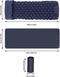 Miniatyrbillede 2 af 9: OBOSOE Ultralet luftmadras til camping – Ergonomisk design med indbygget pumpe, 40D nylon | Hurtig oppustning og kompakt