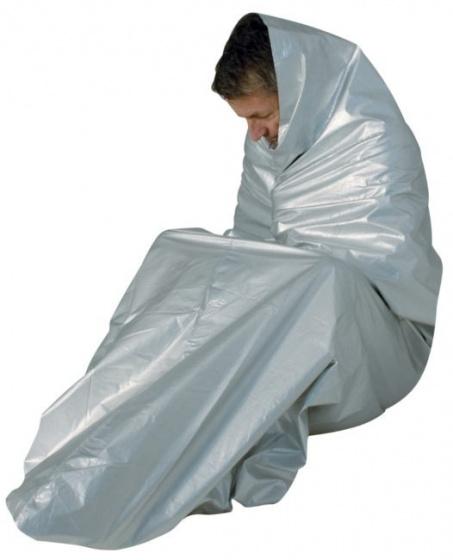 bivackficka 210 x 90 cm aluminium silvergrå 2-delad