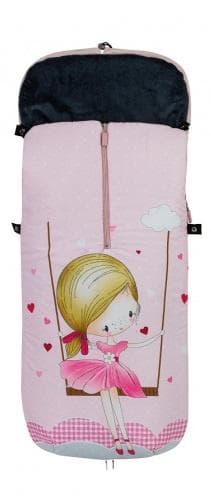 fotmuff Prinses 105 x 46 cm fleece rosa