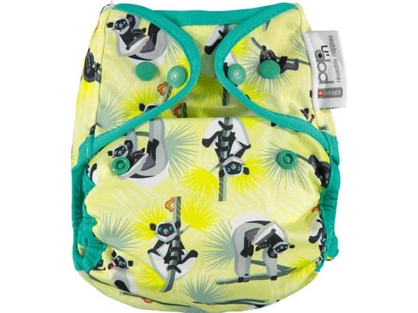 Close Caboo Nappy Wrap, återanvändbar blöja med napp Lemur 3-16 kg, 1 st.