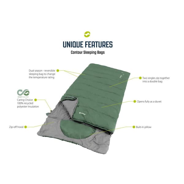 Outwell Contour Lux XL Green campingsovsäck