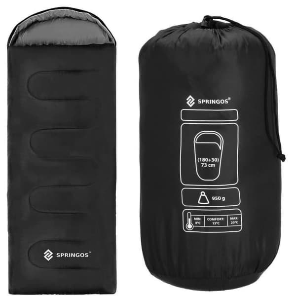 SPRINGOS® 73 x 210 cm Sovsäck med förvaringsväska Mamma Utomhusvandring Picknick Campingfilt med huva