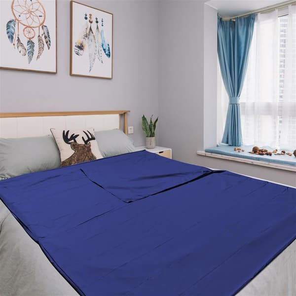 Sovsäck Resa Kudde Filt tunn sovsäck i polyester med stängning och förvaringspåse 115 x 210 cm