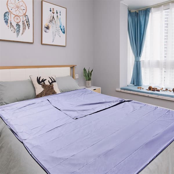 Sovsäck Resa Kudde Filt tunn sovsäck i polyester med stängning och förvaringspåse 115 x 210 cm