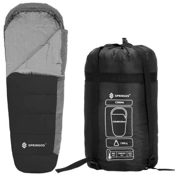 Mummy sovsäck - SPRINGOS - 80x220cm - Ultra Light - Polyester - Vandring