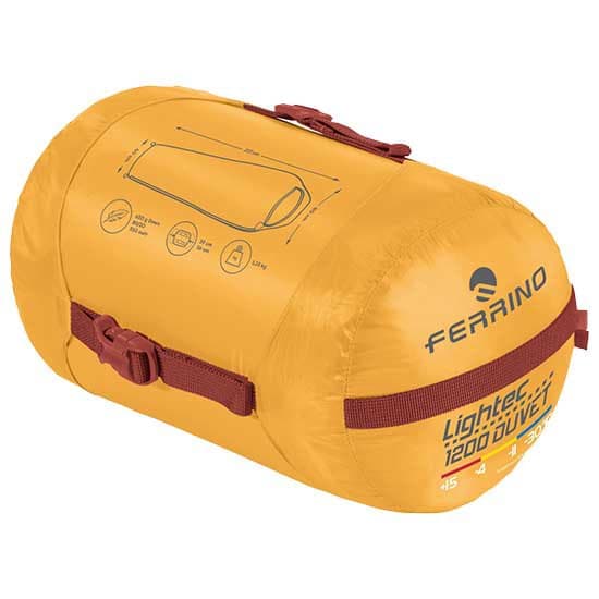 Ferrino Sovsäck Sleepingbag Lightech 1200 Duvet Rds Down Orange Long