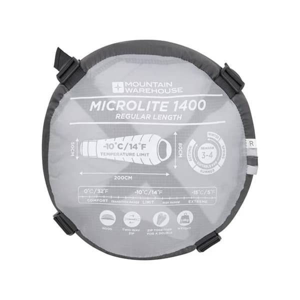 Mountain Warehouse Microlite 1400 Winter Mummy-sovsäck med vänster dragkedja