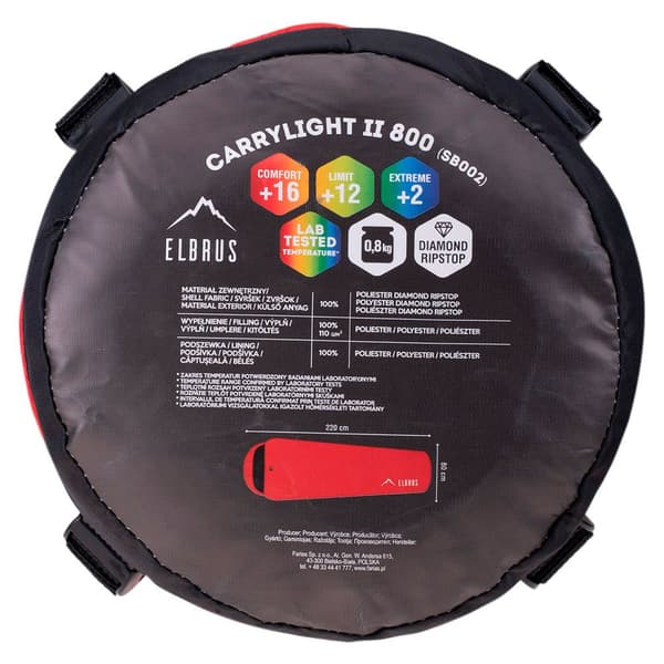 Elbrus Sovsäck Carrylight Ii 800 Röd One Size / Right Zipper