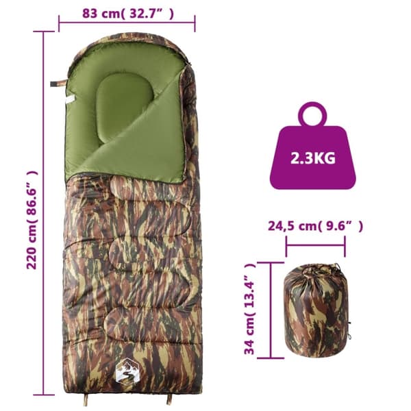 vidaXL Sovepose for voksne camping 3-4 sesonger