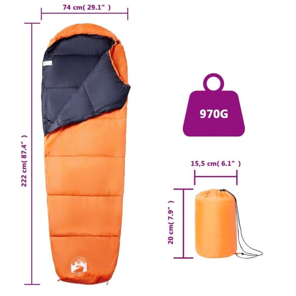 vidaXL Sovepose for voksne camping 3 sesonger