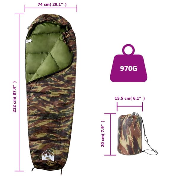 The Living Store Muumiomakuupussi aikuisille retkeilyyn 3 vuodenaikaa -  Makuupussit