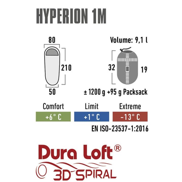 High Peak Sovepose Hyperion 1m Rød Regular / Left