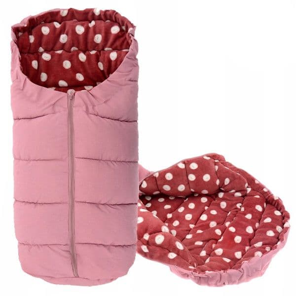 4-i-1 Børnesovepose Dots Pink-Bordeaux