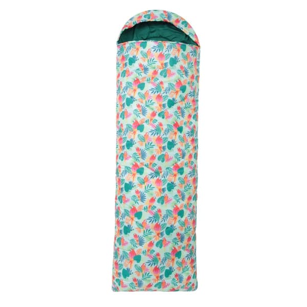 Mountain Warehouse Apex 250 Tropical Parrot Left Zip Sleeping Bag Green 220cm x 75cm