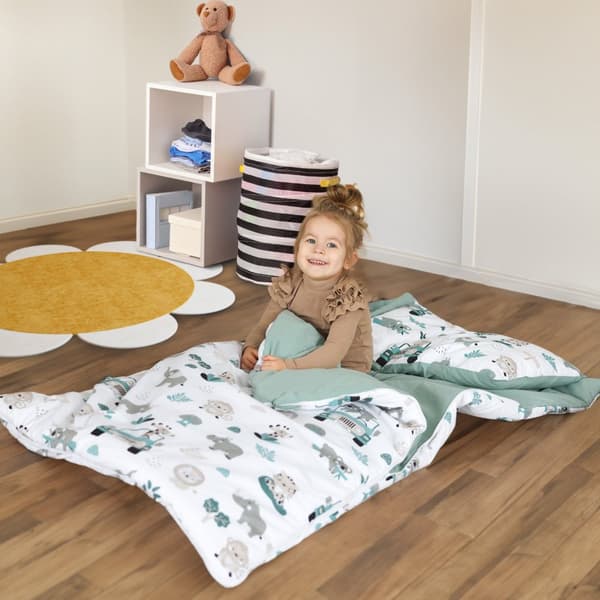 Lasten makuupussi tyynyllä ja vetoketjulla 3-7 vuotiaalle vauvalle - 135 x 70 cm lasten makuupussi sisälle päiväkotiin päiväkodin peiton lukko