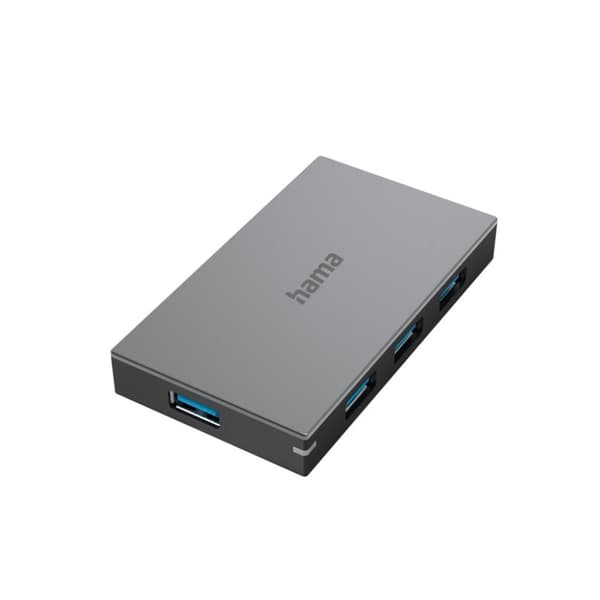 Hama USB-hubb 4-ports USB 3.0 5 Gbit/s Snabbladdning Inkl. Kabel och strömadapter